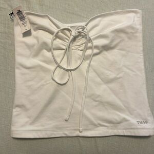 TNA Strapless White Top NWT
